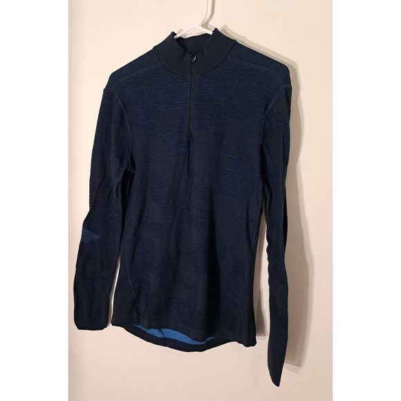 Smartwool Other - Smartwool mens medium 1/4 zip heathered navy blue pullover merino wool shirt